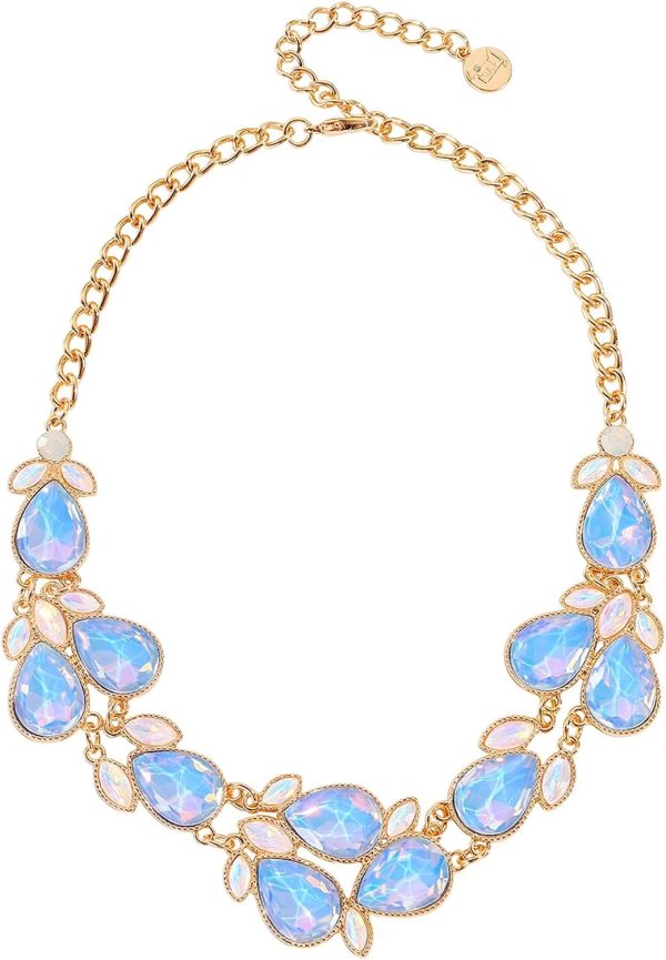 Firstmeet Shiny Resin Water Drop Collar Necklace with Earrings - Image 40
