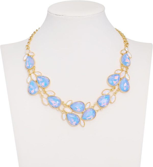 Firstmeet Shiny Resin Water Drop Collar Necklace with Earrings - Image 44