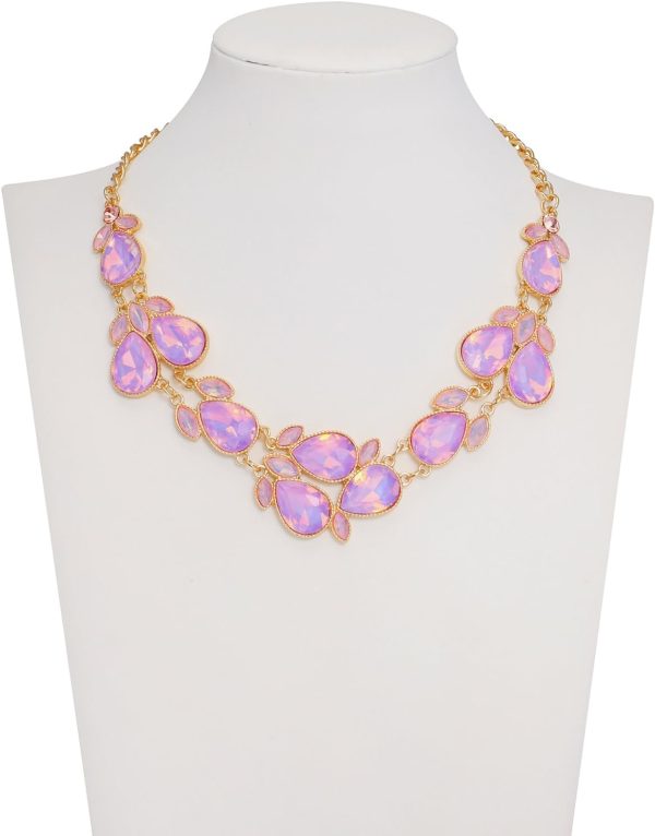 Firstmeet Shiny Resin Water Drop Collar Necklace with Earrings - Image 50