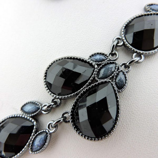 Firstmeet Shiny Resin Water Drop Collar Necklace with Earrings - Image 55