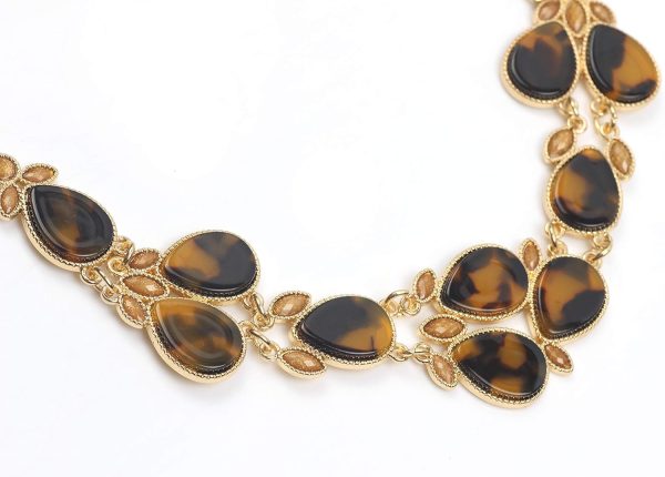 Firstmeet Shiny Resin Water Drop Collar Necklace with Earrings - Image 62