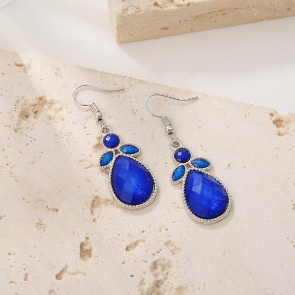 Firstmeet Shiny Resin Water Drop Collar Necklace with Earrings - Image 67