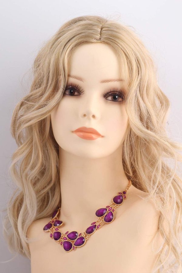 Firstmeet Shiny Resin Water Drop Collar Necklace with Earrings - Image 72