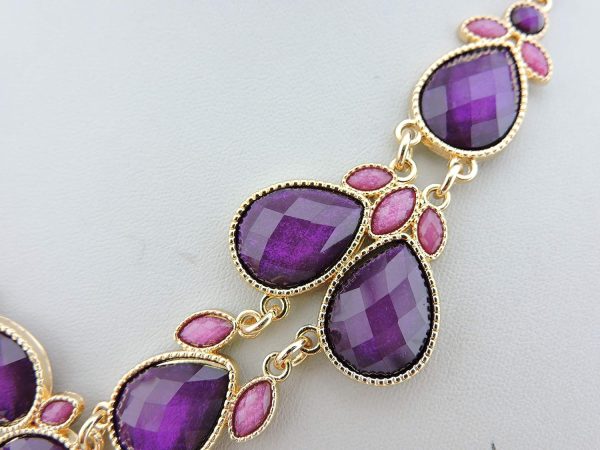 Firstmeet Shiny Resin Water Drop Collar Necklace with Earrings - Image 74