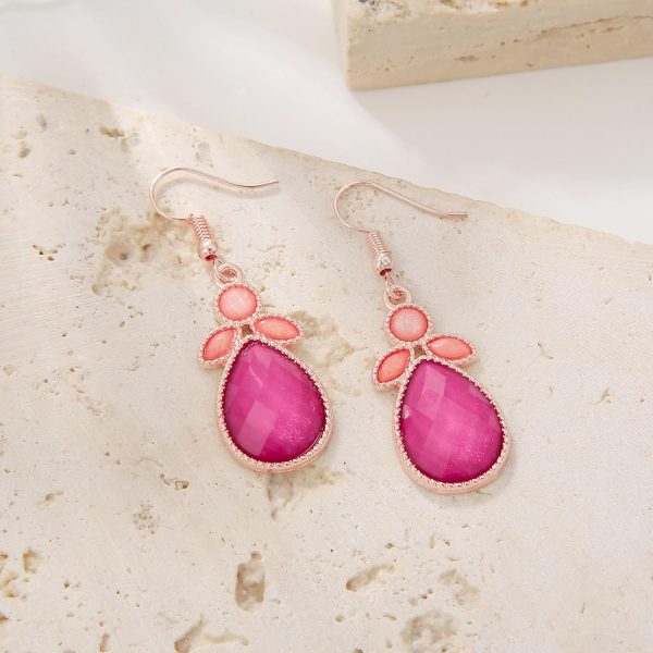 Firstmeet Shiny Resin Water Drop Collar Necklace with Earrings - Image 79