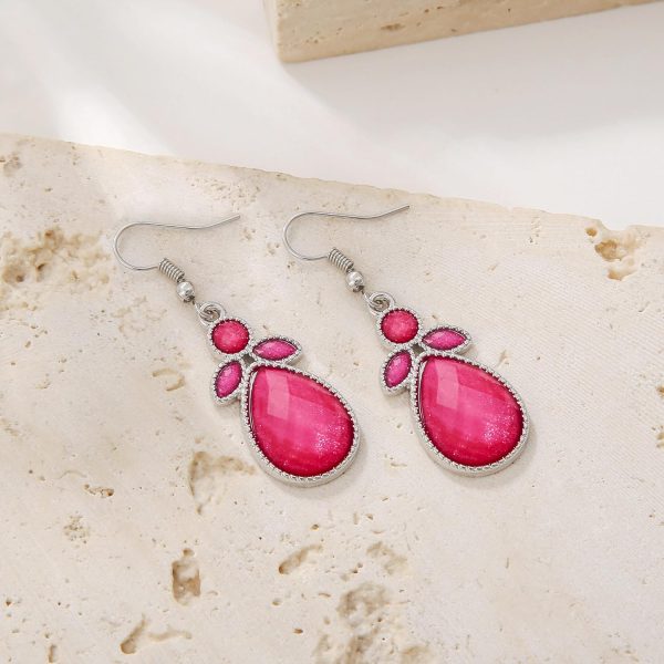 Firstmeet Shiny Resin Water Drop Collar Necklace with Earrings - Image 85