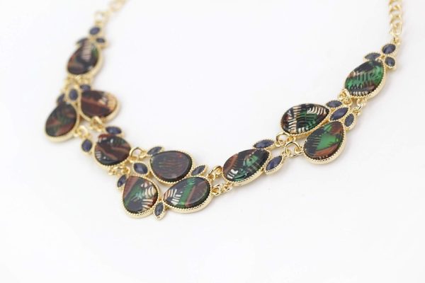 Firstmeet Shiny Resin Water Drop Collar Necklace with Earrings - Image 97