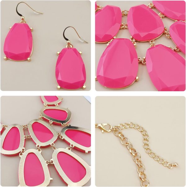 Firstmeet Chunky Bubble Statement Collar Necklace with Earrings for Women - Image 5