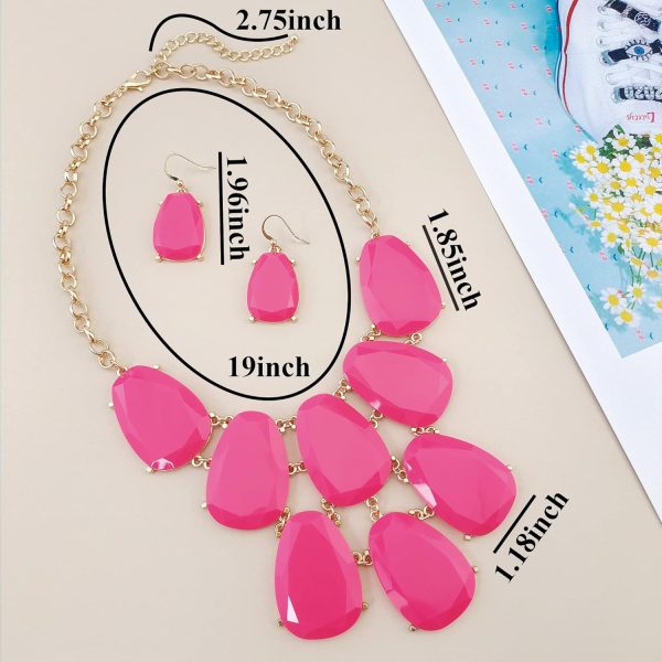 Firstmeet Chunky Bubble Statement Collar Necklace with Earrings for Women - Image 6