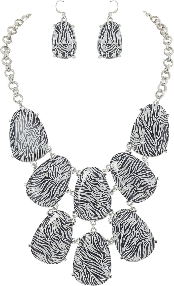 Firstmeet Chunky Bubble Statement Collar Necklace with Earrings for Women - Image 8