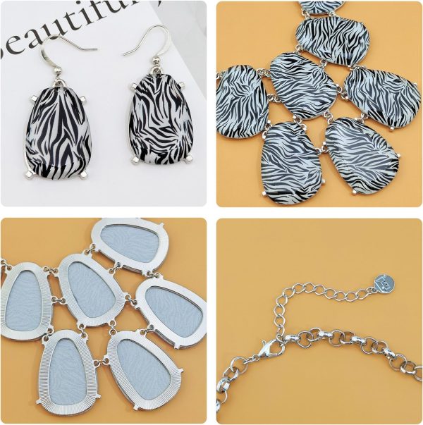 Firstmeet Chunky Bubble Statement Collar Necklace with Earrings for Women - Image 11