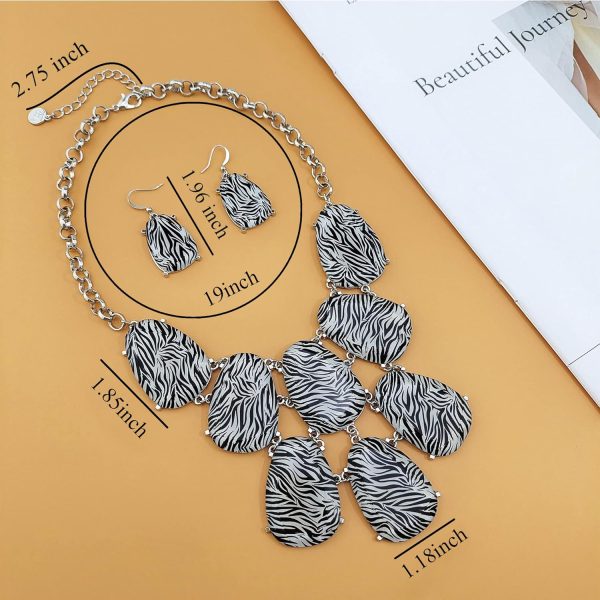 Firstmeet Chunky Bubble Statement Collar Necklace with Earrings for Women - Image 12