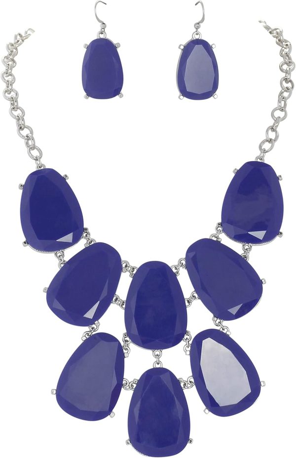 Firstmeet Chunky Bubble Statement Collar Necklace with Earrings for Women - Image 14