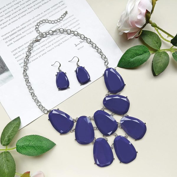 Firstmeet Chunky Bubble Statement Collar Necklace with Earrings for Women - Image 15