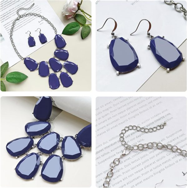 Firstmeet Chunky Bubble Statement Collar Necklace with Earrings for Women - Image 16