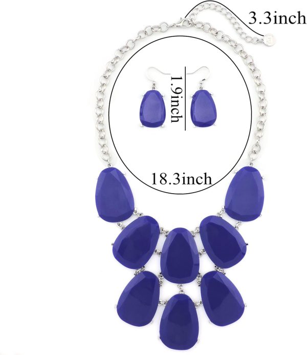 Firstmeet Chunky Bubble Statement Collar Necklace with Earrings for Women - Image 17