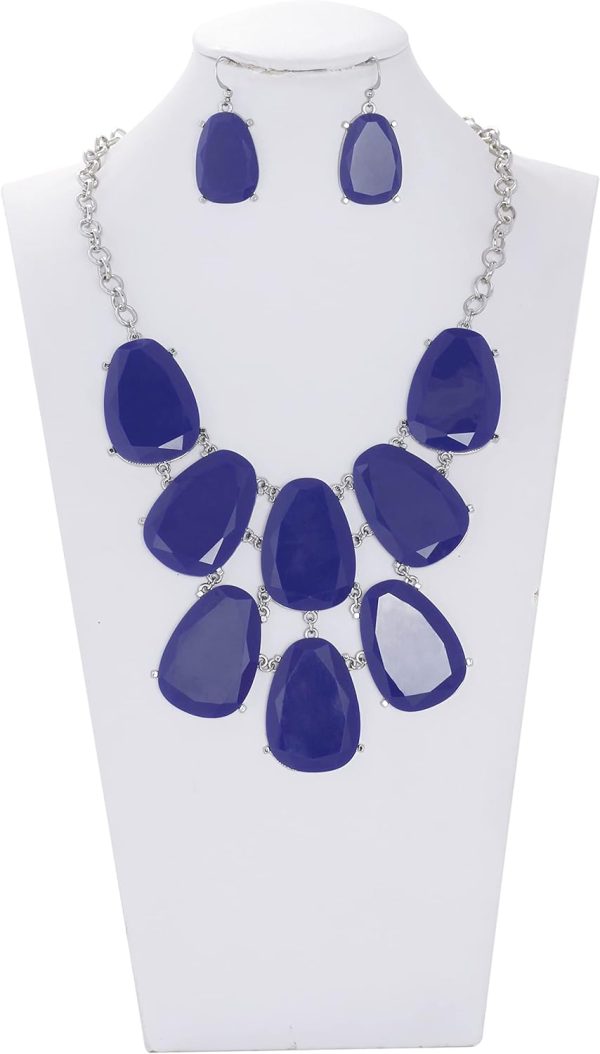 Firstmeet Chunky Bubble Statement Collar Necklace with Earrings for Women - Image 18