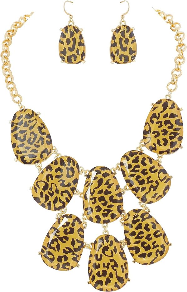 Firstmeet Chunky Bubble Statement Collar Necklace with Earrings for Women - Image 19