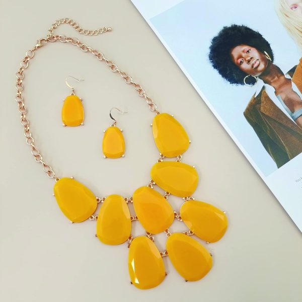 Firstmeet Chunky Bubble Statement Collar Necklace with Earrings for Women - Image 26