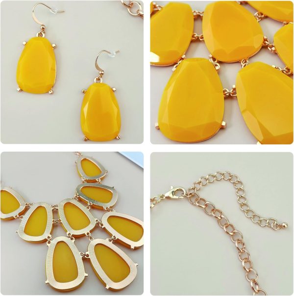 Firstmeet Chunky Bubble Statement Collar Necklace with Earrings for Women - Image 27