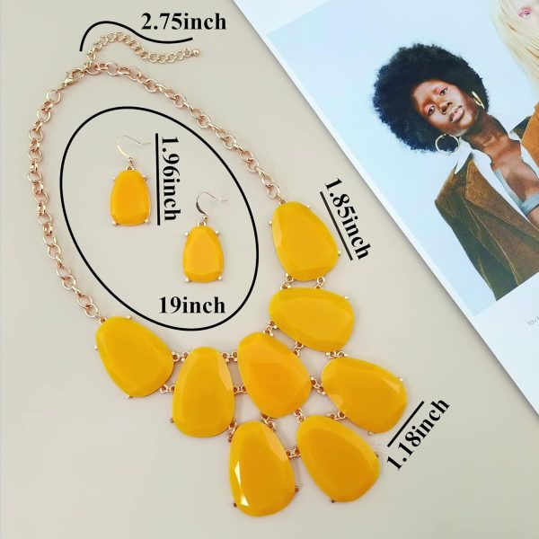 Firstmeet Chunky Bubble Statement Collar Necklace with Earrings for Women - Image 28