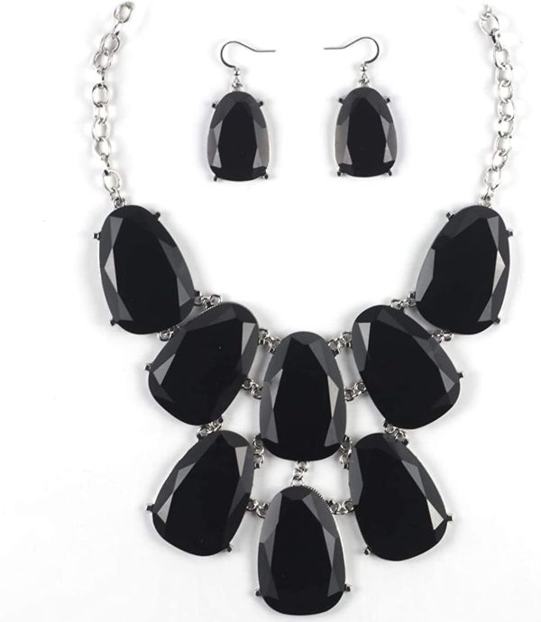 Firstmeet Chunky Bubble Statement Collar Necklace with Earrings for Women - Image 29