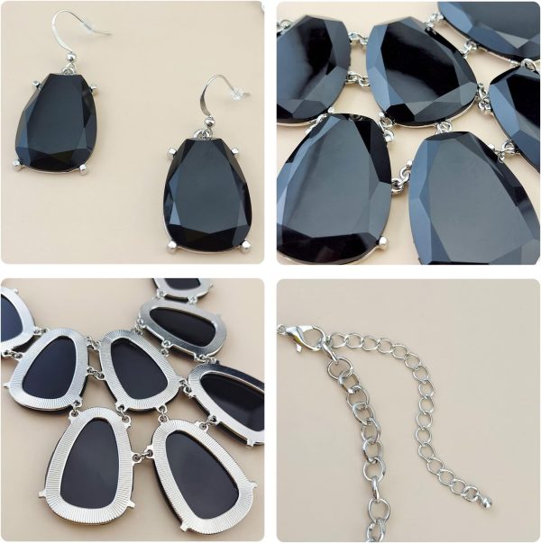Firstmeet Chunky Bubble Statement Collar Necklace with Earrings for Women - Image 31