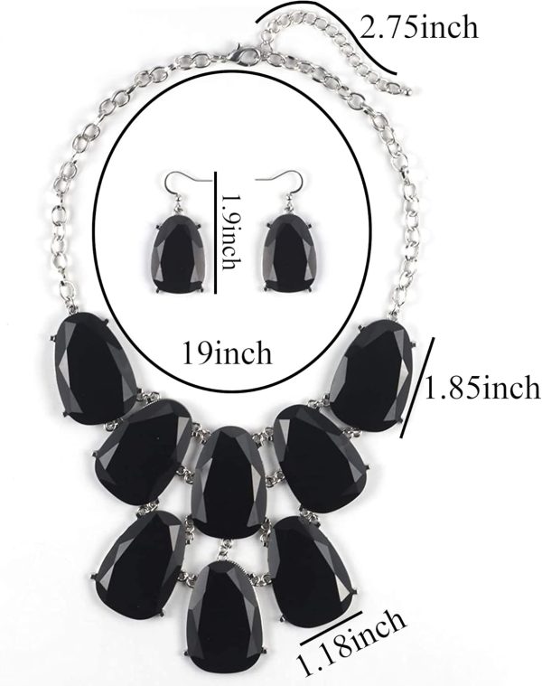 Firstmeet Chunky Bubble Statement Collar Necklace with Earrings for Women - Image 32