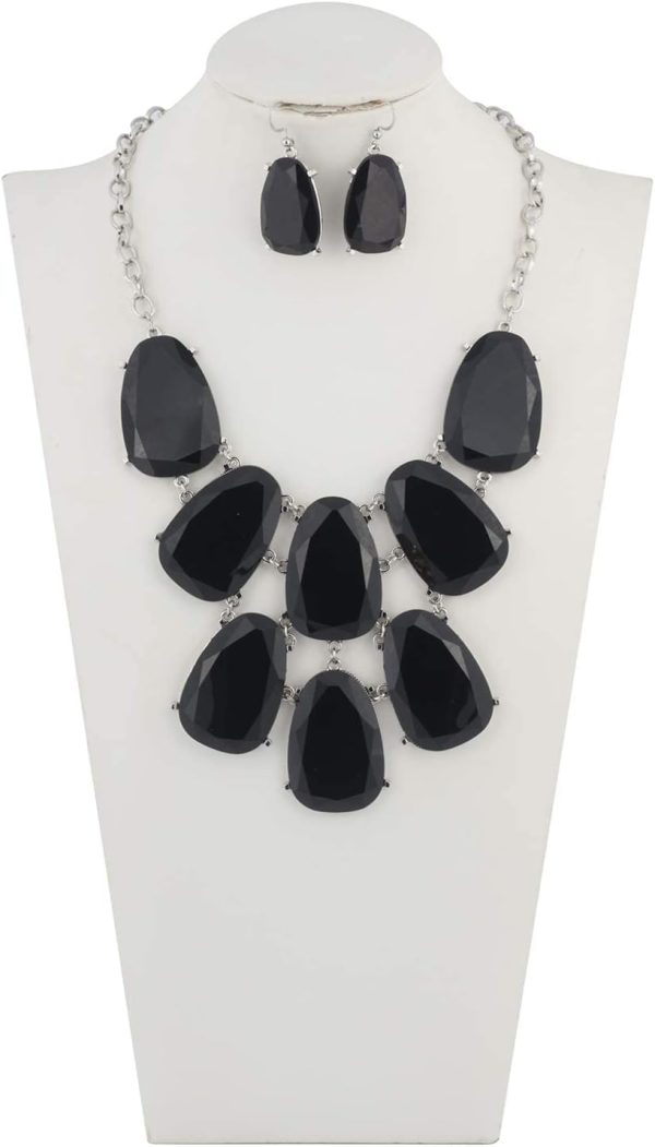Firstmeet Chunky Bubble Statement Collar Necklace with Earrings for Women - Image 33