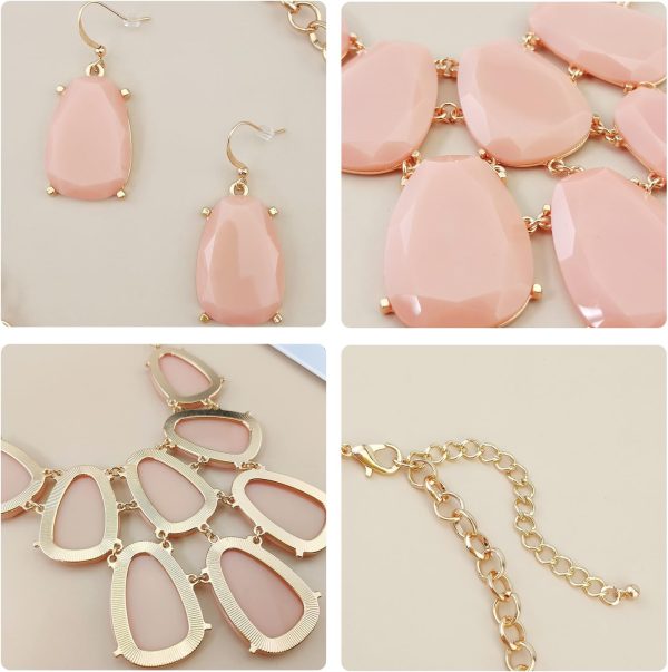 Firstmeet Chunky Bubble Statement Collar Necklace with Earrings for Women - Image 36