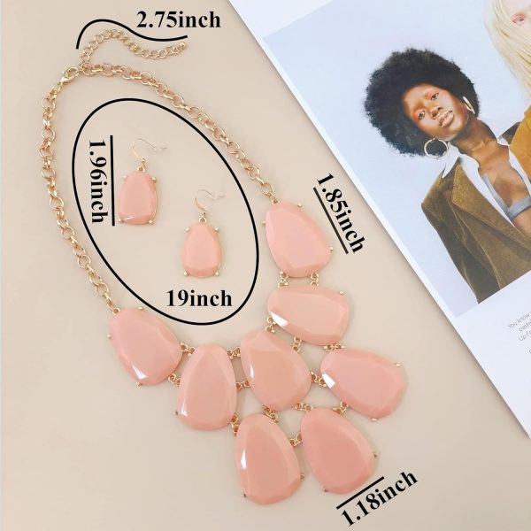 Firstmeet Chunky Bubble Statement Collar Necklace with Earrings for Women - Image 38