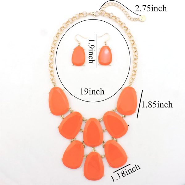 Firstmeet Chunky Bubble Statement Collar Necklace with Earrings for Women - Image 43