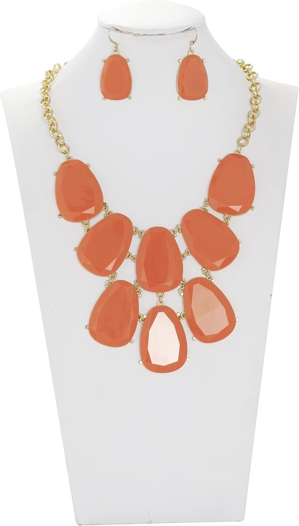 Firstmeet Chunky Bubble Statement Collar Necklace with Earrings for Women - Image 44