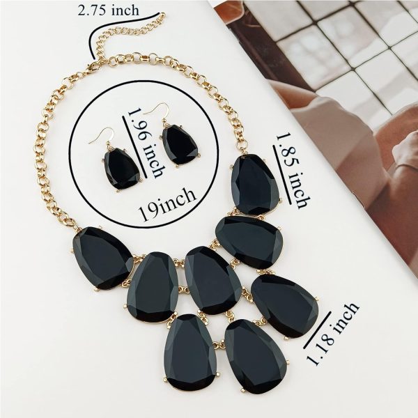 Firstmeet Chunky Bubble Statement Collar Necklace with Earrings for Women - Image 49