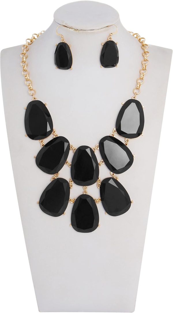 Firstmeet Chunky Bubble Statement Collar Necklace with Earrings for Women - Image 50