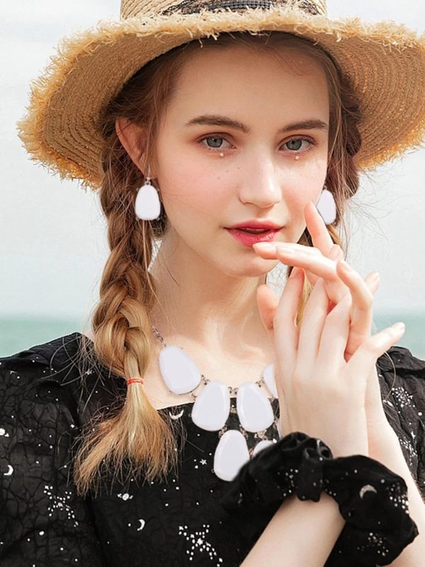 Firstmeet Chunky Bubble Statement Collar Necklace with Earrings for Women - Image 52