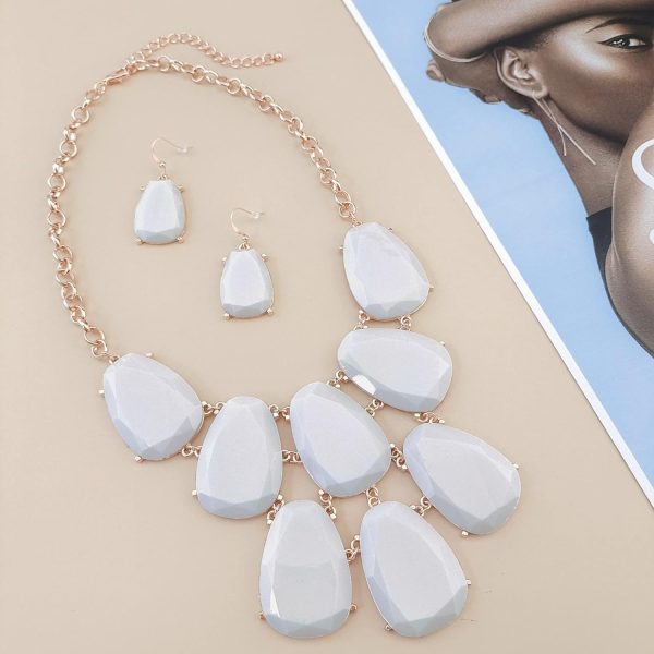 Firstmeet Chunky Bubble Statement Collar Necklace with Earrings for Women - Image 53