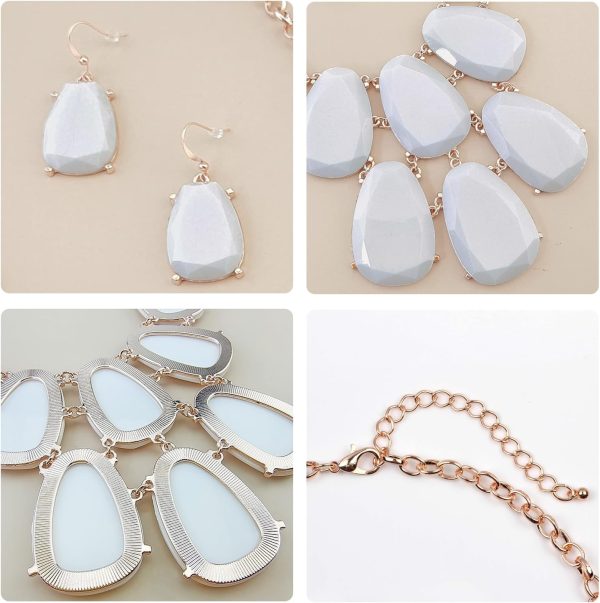 Firstmeet Chunky Bubble Statement Collar Necklace with Earrings for Women - Image 54
