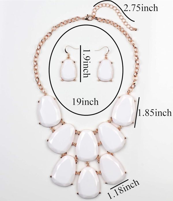 Firstmeet Chunky Bubble Statement Collar Necklace with Earrings for Women - Image 55