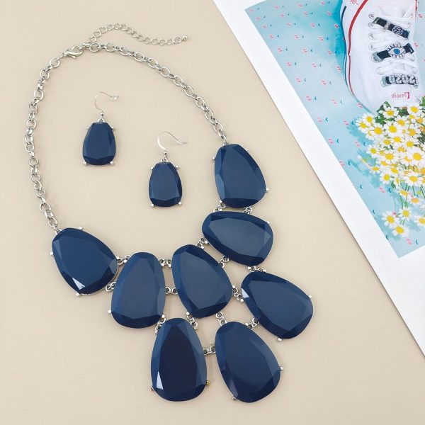 Firstmeet Chunky Bubble Statement Collar Necklace with Earrings for Women - Image 58