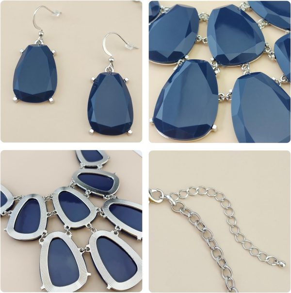 Firstmeet Chunky Bubble Statement Collar Necklace with Earrings for Women - Image 59