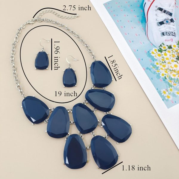 Firstmeet Chunky Bubble Statement Collar Necklace with Earrings for Women - Image 60