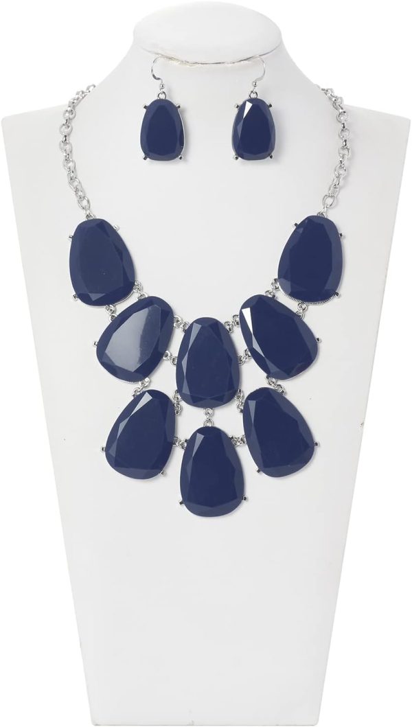 Firstmeet Chunky Bubble Statement Collar Necklace with Earrings for Women - Image 61