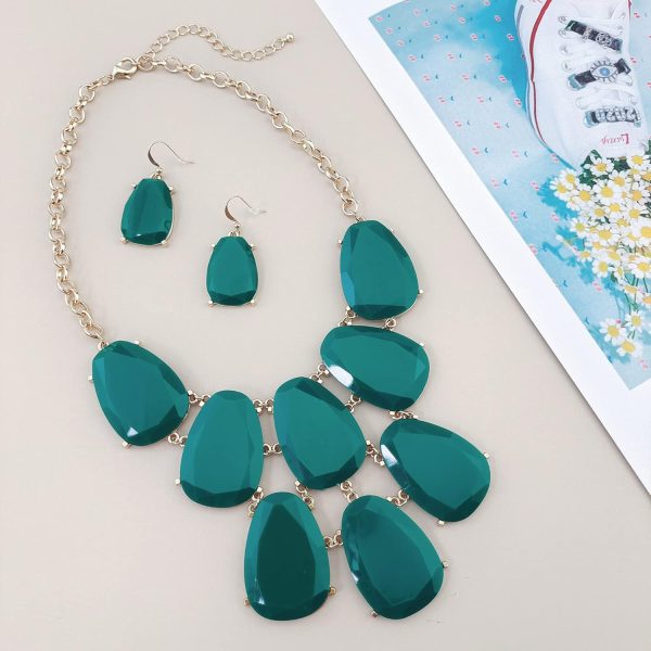 Firstmeet Chunky Bubble Statement Collar Necklace with Earrings for Women - Image 64