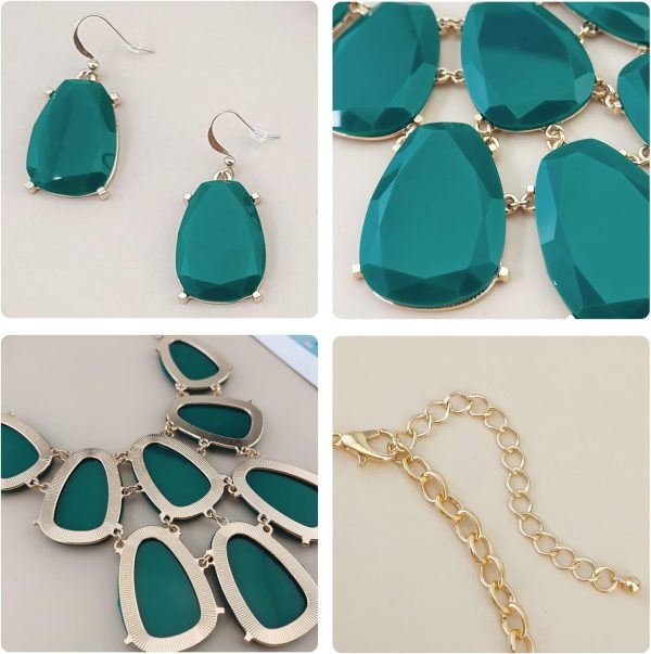 Firstmeet Chunky Bubble Statement Collar Necklace with Earrings for Women - Image 65