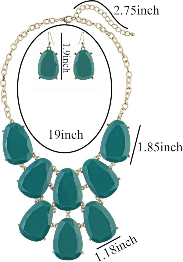 Firstmeet Chunky Bubble Statement Collar Necklace with Earrings for Women - Image 66