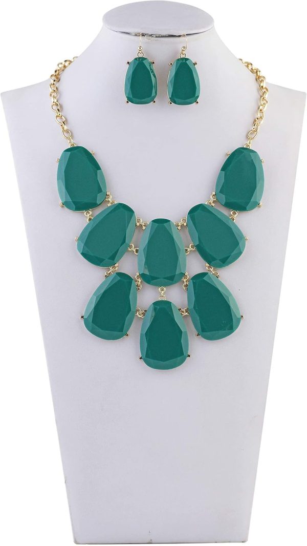 Firstmeet Chunky Bubble Statement Collar Necklace with Earrings for Women - Image 67