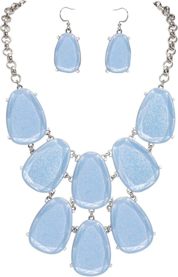 Firstmeet Chunky Bubble Statement Collar Necklace with Earrings for Women - Image 68