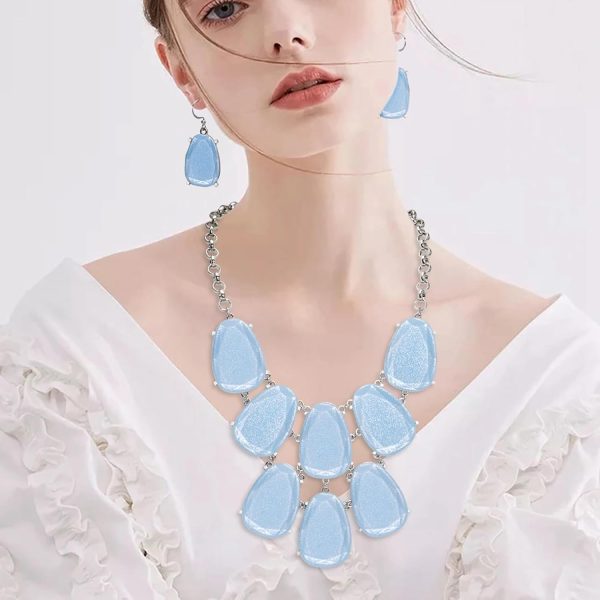 Firstmeet Chunky Bubble Statement Collar Necklace with Earrings for Women - Image 69