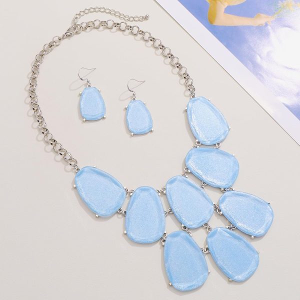 Firstmeet Chunky Bubble Statement Collar Necklace with Earrings for Women - Image 70